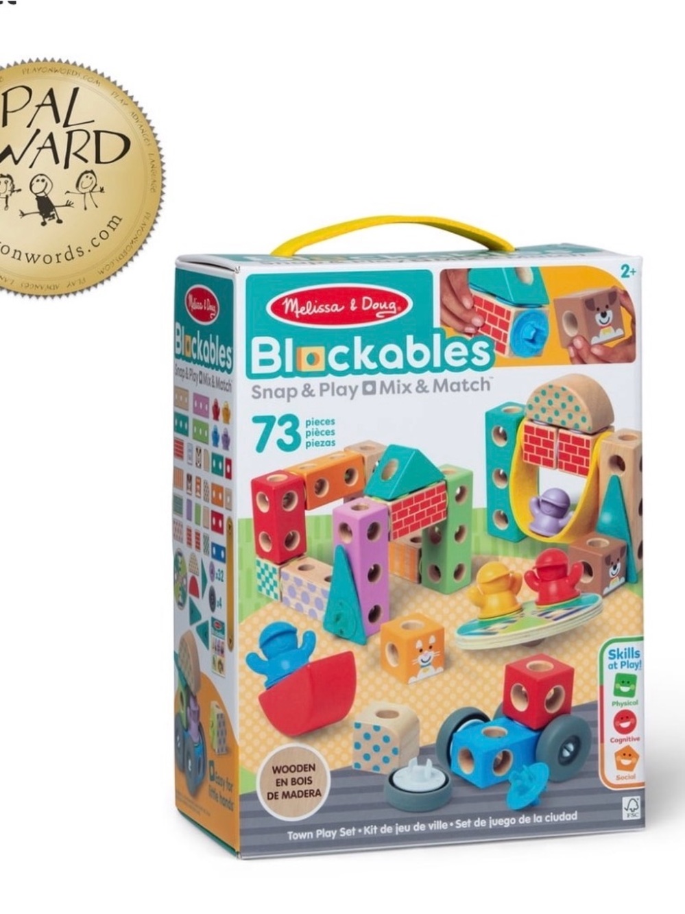 Melissa & Doug Blackables 73-Piece Snap & Play Town Toy Set - Multicolor